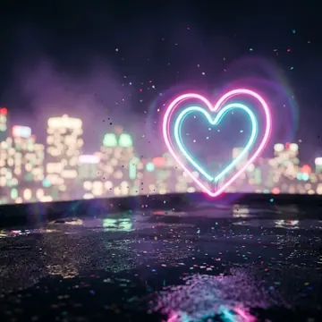 Cover of the album “Neon Heart” (AI-generated artwork)